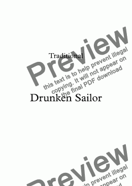 page one of Drunken Sailor