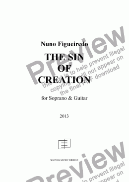 page one of The Sin Of Creation