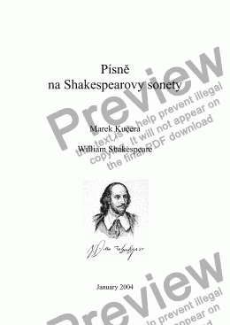 page one of Písně na Shakespearovy sonety