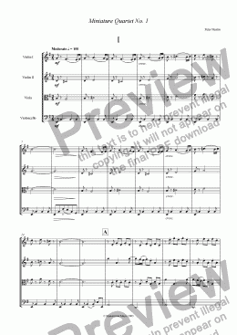 page one of Miniature String Quartet No. 1