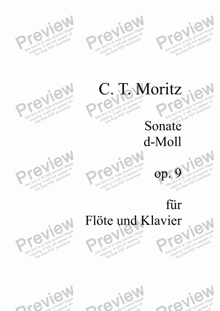 page one of Moritz, C. T., Flötensonate op. 9