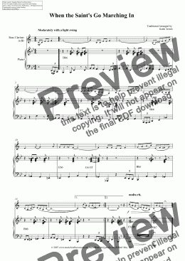 page one of Jazz it up: When the Saint’s Go Marching In for Bb Bass Clarinet & Piano