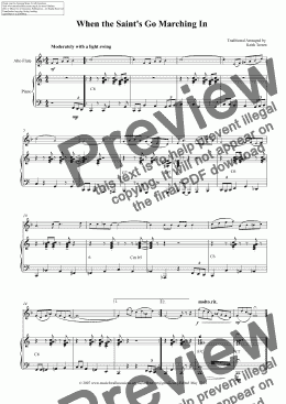 page one of Jazz it up:When the Saint’s Go Marching In for Alto Flute & Piano