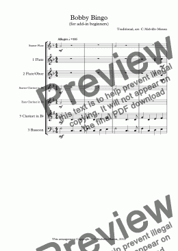 page one of Bobby Bingo (flexible woodwind trio)