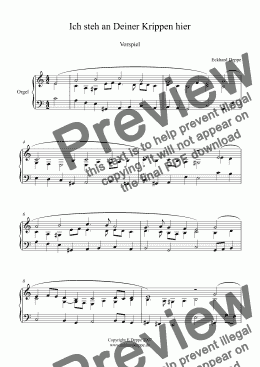 page one of ’Ich steh an Deiner Krippen hier’ Choral Vorspiel (1) ( Band I)