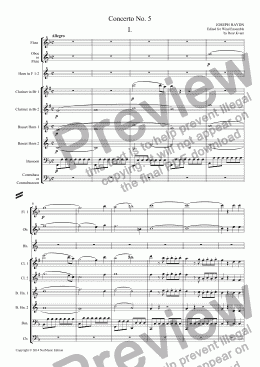 page one of Haydn: Concerto No. 5 (Classical Wind Ensemble)