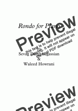 page one of Rondo for Piano - Waleed Howrani