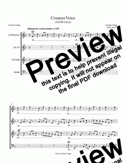 page one of Counter Voice (SATB Choir)