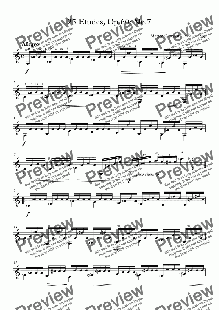 page one of 25 Etudes, Op.60: No.7