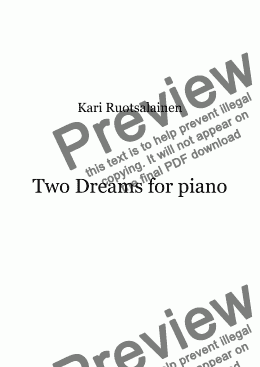 page one of Two Dreams for Piano