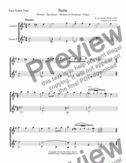 page one of Suite for easy guitar duet