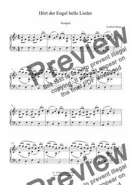 page one of ’Hört der Engel helle Lieder’ Vorspiel ( Band II)