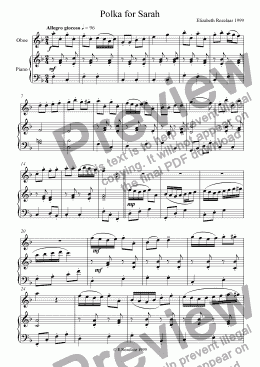 page one of Polka for Sarah