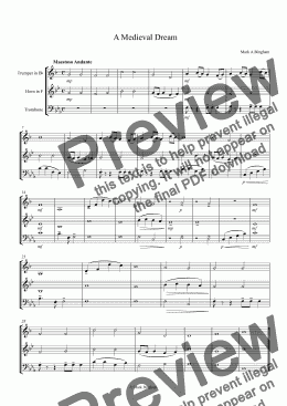 page one of A Medieval Dream (Trumpet, French Horn & Trombone)