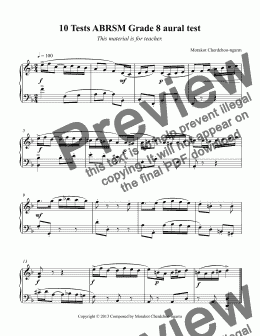 page one of 10 Tests ABRSM Grade 8 aural test for Teacher