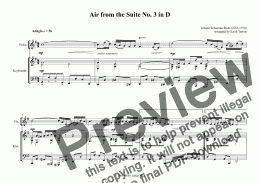 page one of Air from the Suite No. 3 in D (Air on the G String)  for Violin & Keyboard
