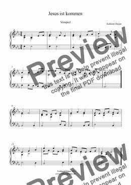 page one of ’Jesus ist kommen’ Choral Vorspiel ( Band III) 