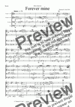 page one of Forever mine - Ballad (Brass Quartet)