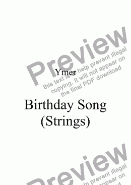 page one of Birthday Song (Strings)