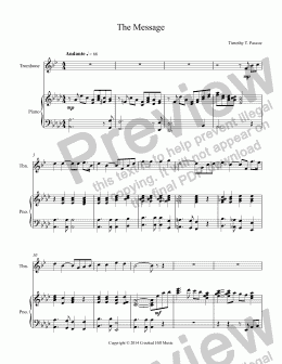 page one of Trombone Solo -The Message