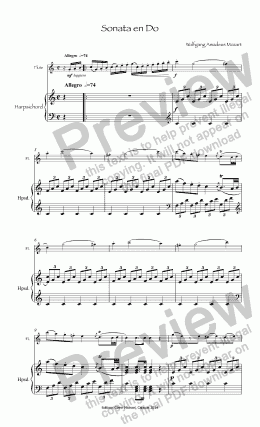 page one of Mozart Sonata en Do