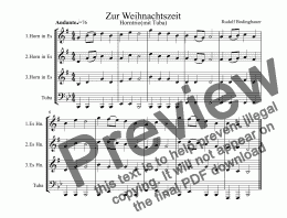 page one of Zur Weihnachtszeit 3 Hoerner und Tuba