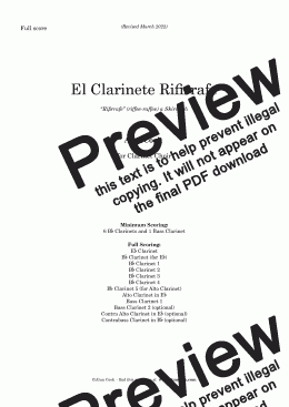 page one of El Clarinete Rifirrafe (Clarinet Choir)