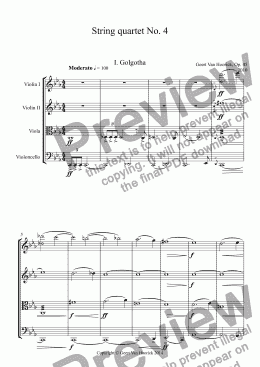 page one of String quartet No. 4, Op. 45 - I. Golgotha