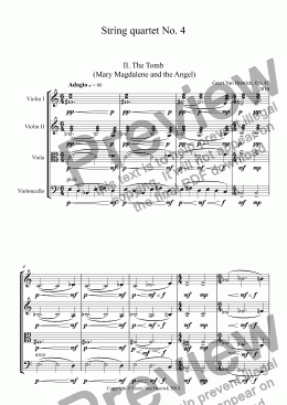 page one of String quartet No. 4, Op. 45 - II. The Tomb (Mary Magdalene and the Angel)