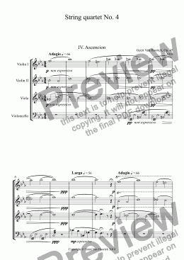 page one of String quartet No. 4, Op. 45 - IV. Ascencion
