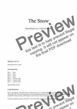 page one of The Snow (3fl, ob, 3cl)