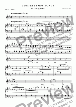 page one of *SONG CYCLE - CONTRETEMPS SONGS No.3 "Why not?"