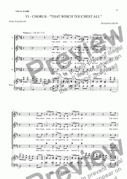page one of MAGNA CARTA CANTATA Vocal Score No. 6 CHORUS (SATB) "That which touches all"
