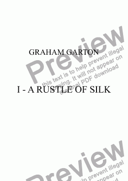 page one of *NO NEED TO TELL ME Song Cycle for High Voice and Piano No.1  "A Rustle of Silk". Words by J.R.Heron