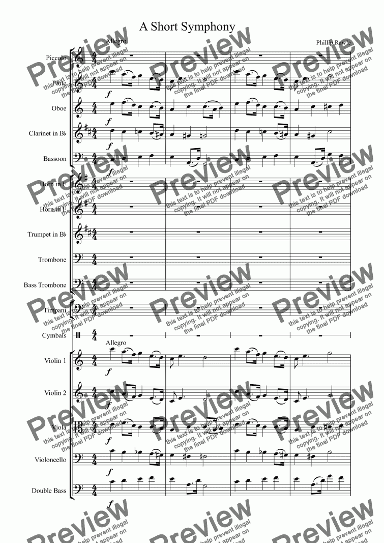 page one of A Short Symphony