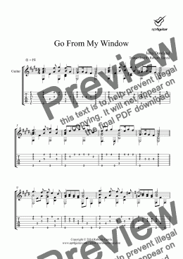 page one of Go From My Window for solo guitar