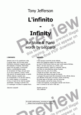 page one of L’infinito - Infinity