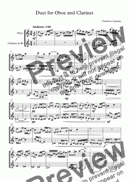 page one of Duet for Oboe and Clarinet
