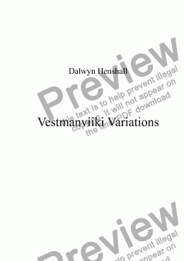 page one of Vestmanviiki Variations [+mp3]