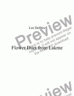 page one of Flower Duet from Lakme (Fl or Ob, Ob, bsn)