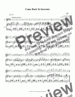 page one of Come Back To Sorrento (Torna a Surriento) for Flute & Piano
