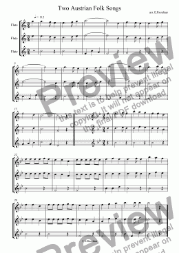 page one of 2 Easy Flute Trios - Austrian Folk Tunes