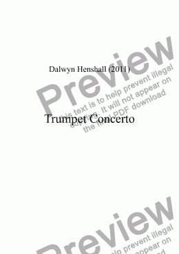 page one of Trumpet Concerto I. (Alternative scoring) [+mp3]