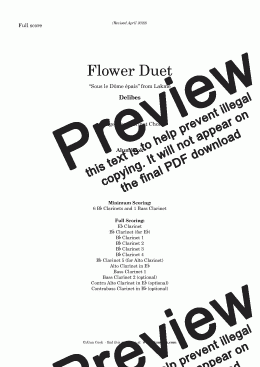page one of Flower Duet from Lakme (Clarinet Choir)
