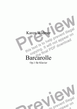page one of Barcarolle