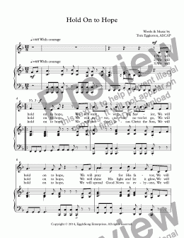 page one of Hold On to Hope, Unison