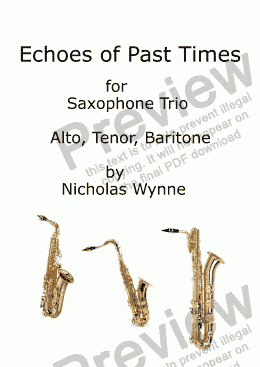 page one of Echoes of Past Times for Saxophone Trio