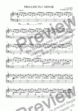 page one of C Minor Prelude