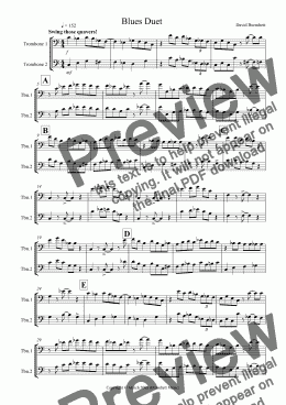 page one of Blues Duet for Trombone