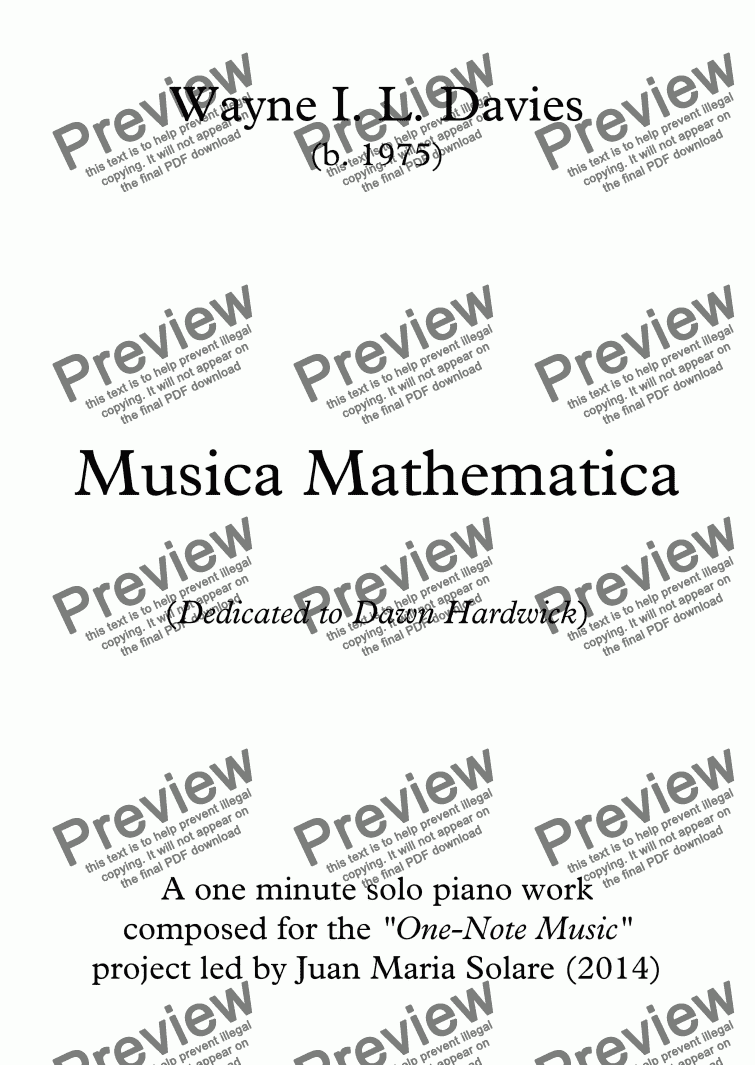 page one of Musica Mathematica